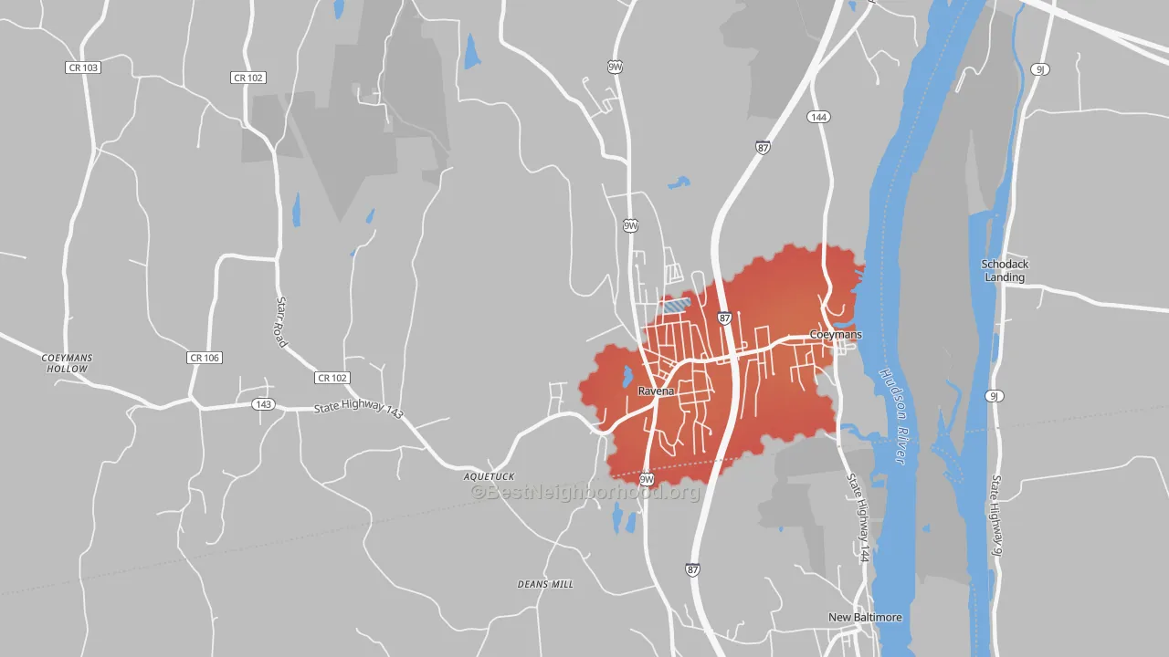 Transit Grade map of 12143, NY
