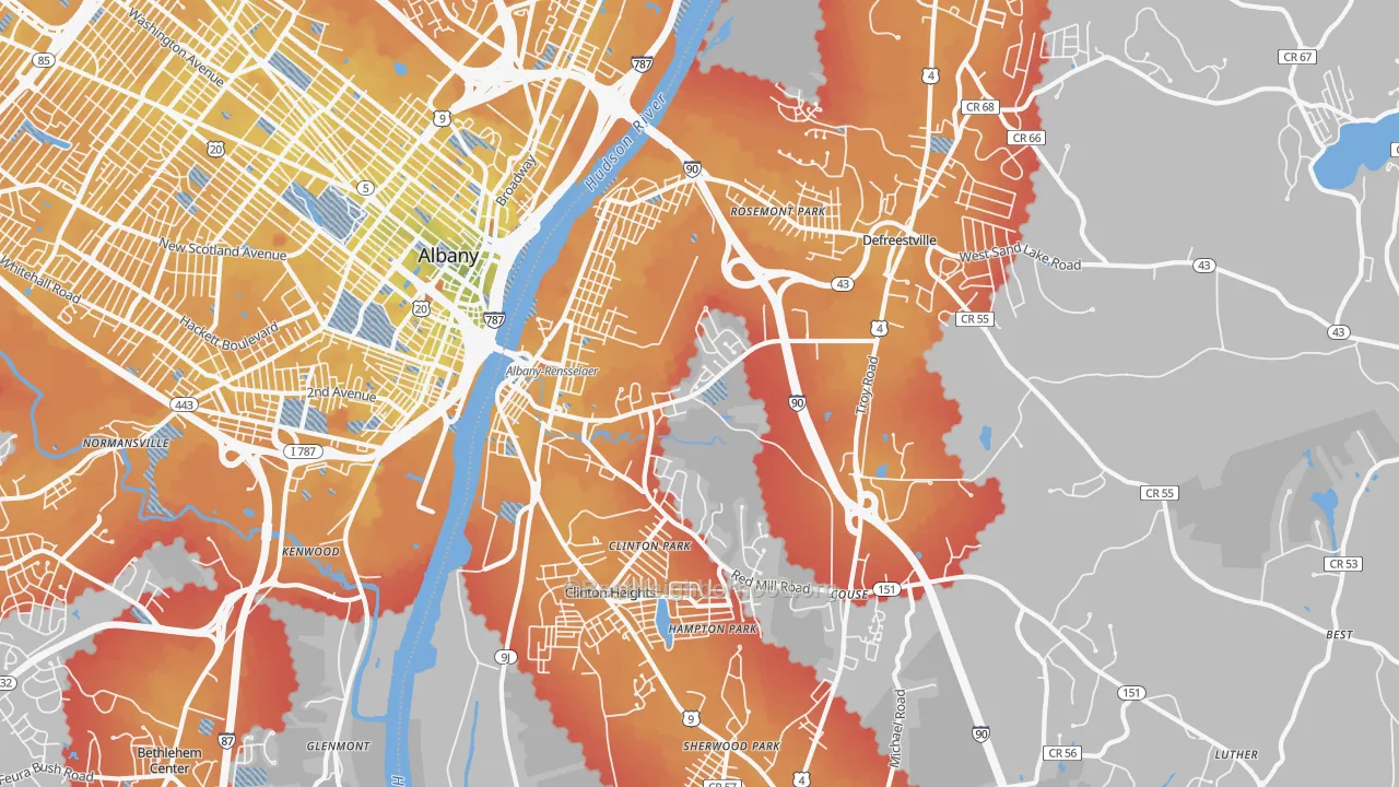 Transit Grade map of 12144, NY