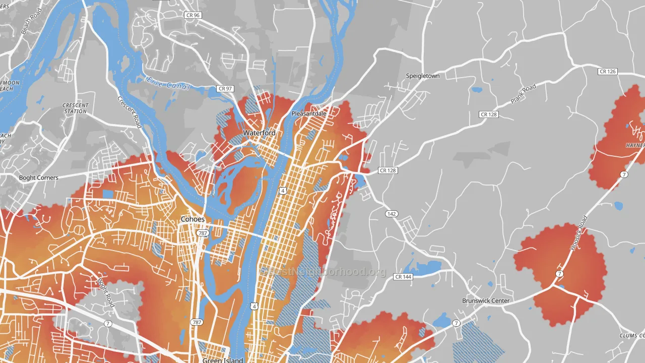 Transit Grade map of 12182, NY