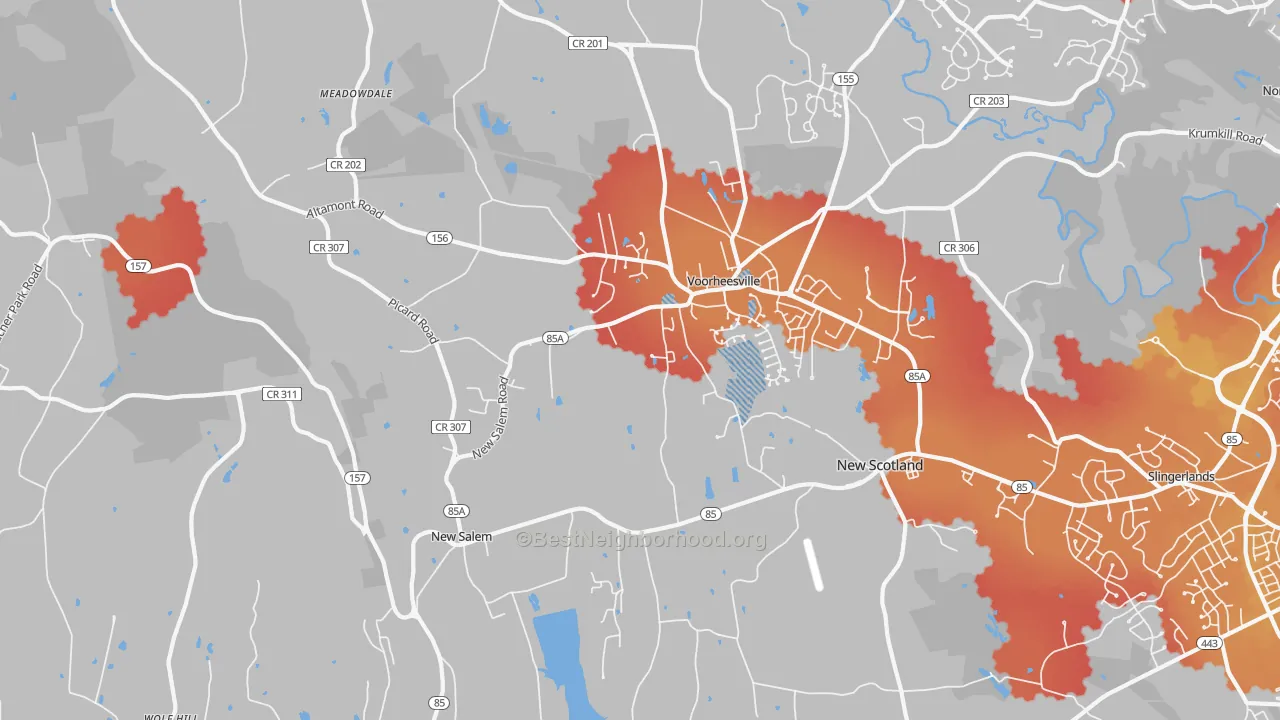Transit Grade map of 12186, NY
