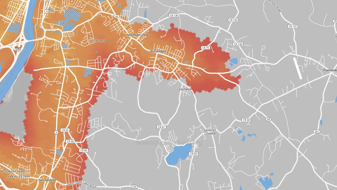 Transit Grade map of 12198, NY