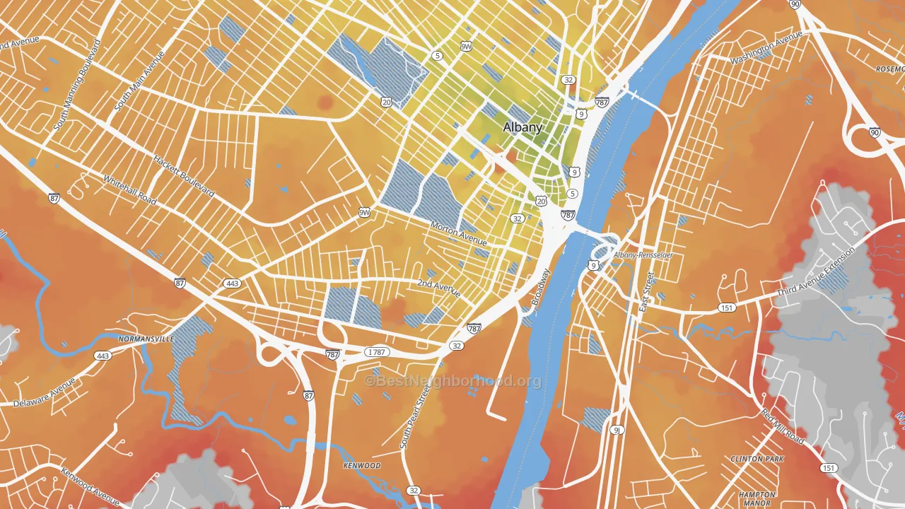 Transit Grade map of 12202, NY