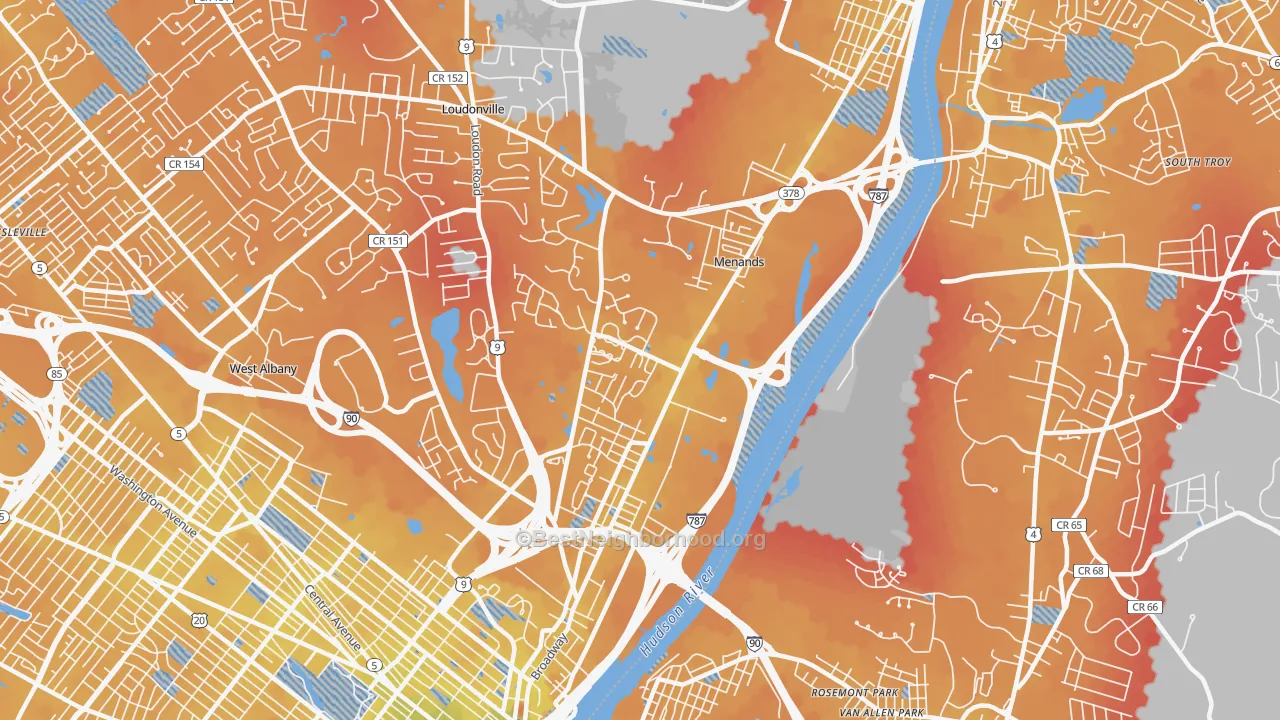 Transit Grade map of 12204, NY