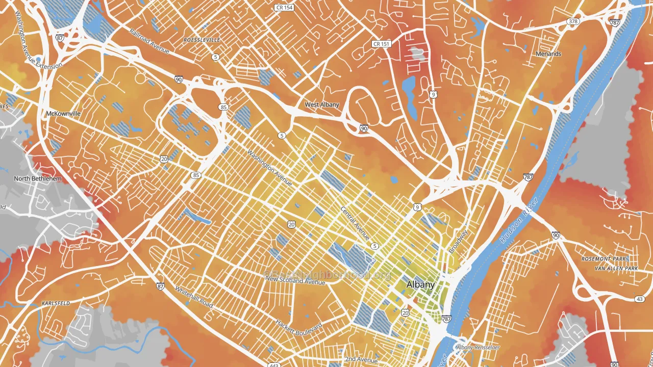Transit Grade map of 12206, NY