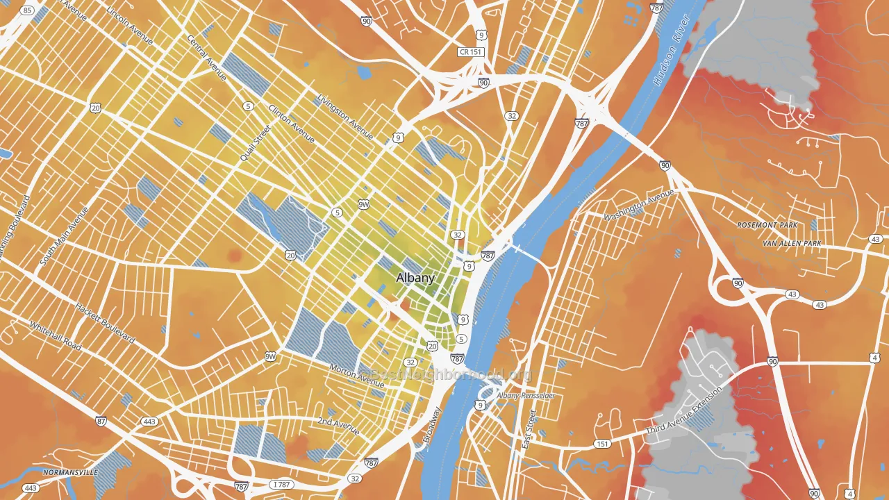 Transit Grade map of 12207, NY