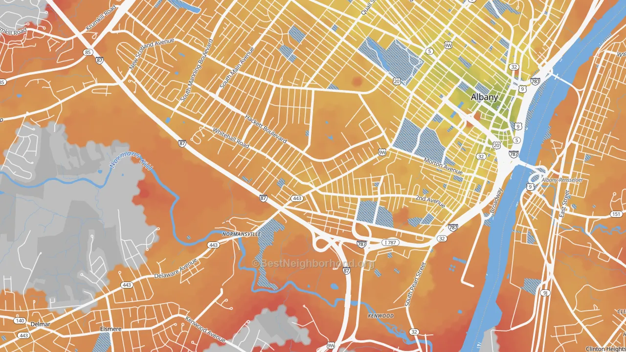 Transit Grade map of 12209, NY
