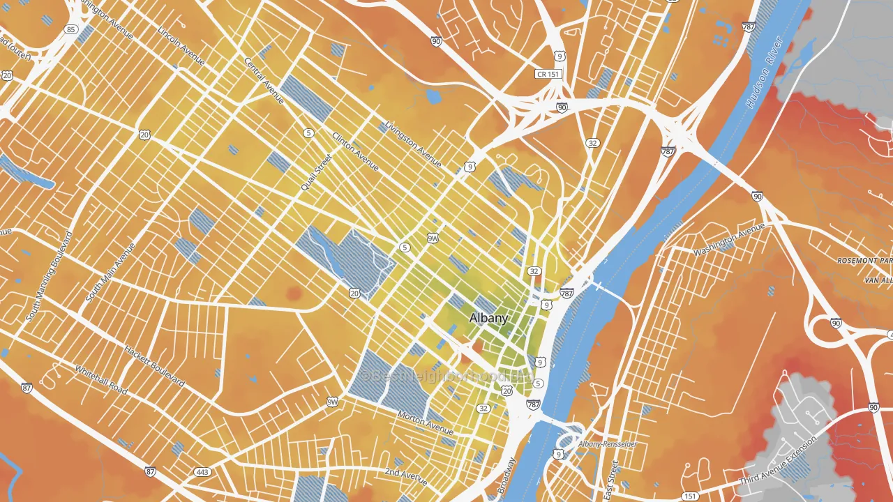 Transit Grade map of 12210, NY
