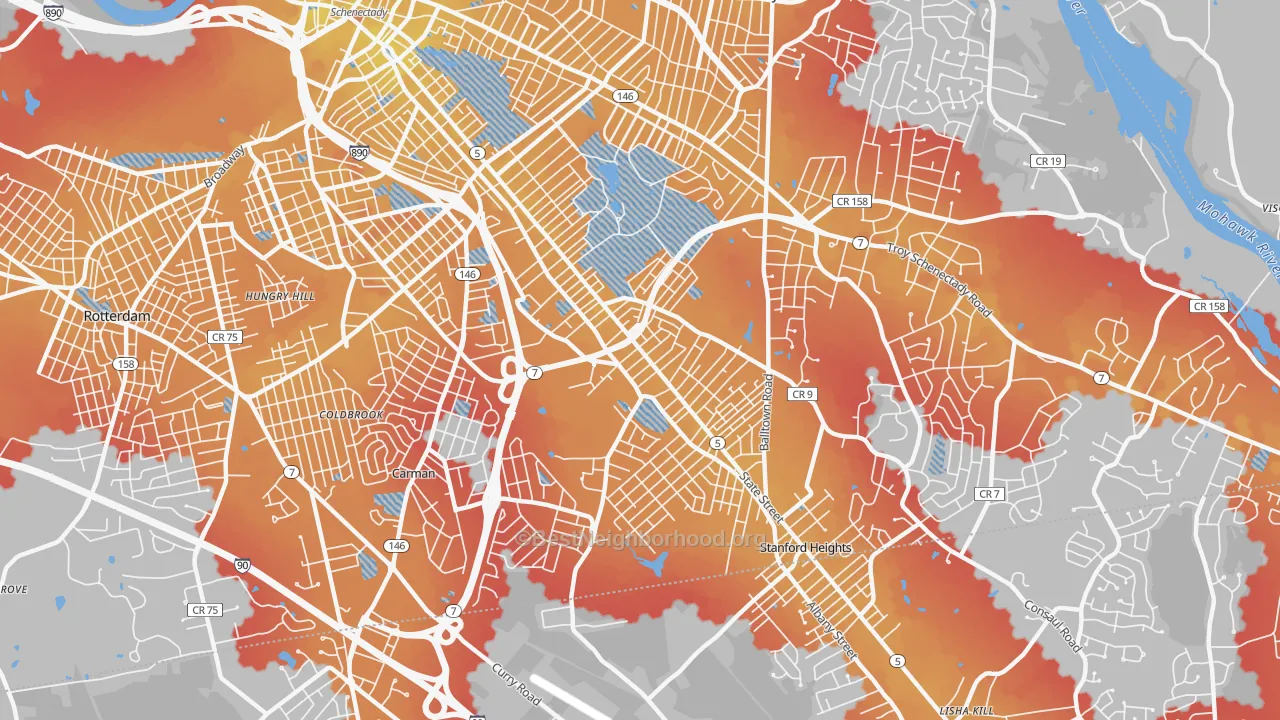 Transit Grade map of 12304, NY