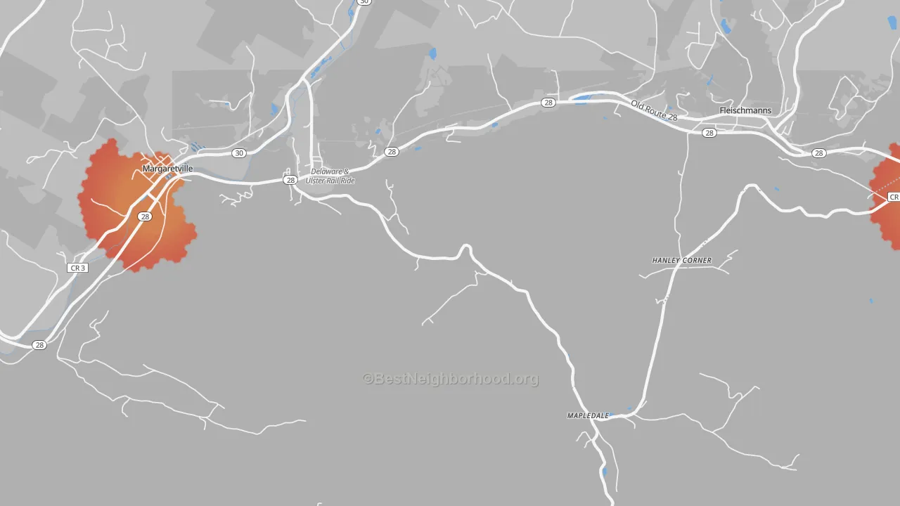 Transit Grade map of 12406, NY