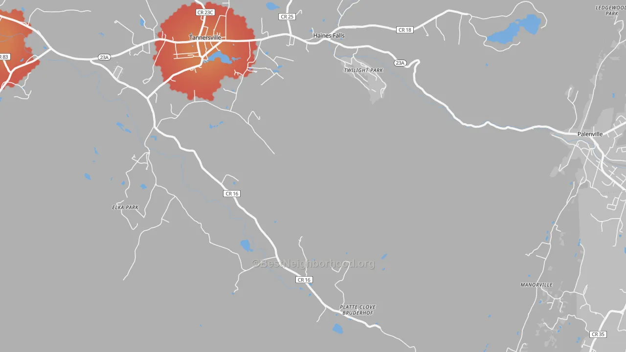 Transit Grade map of 12427, NY