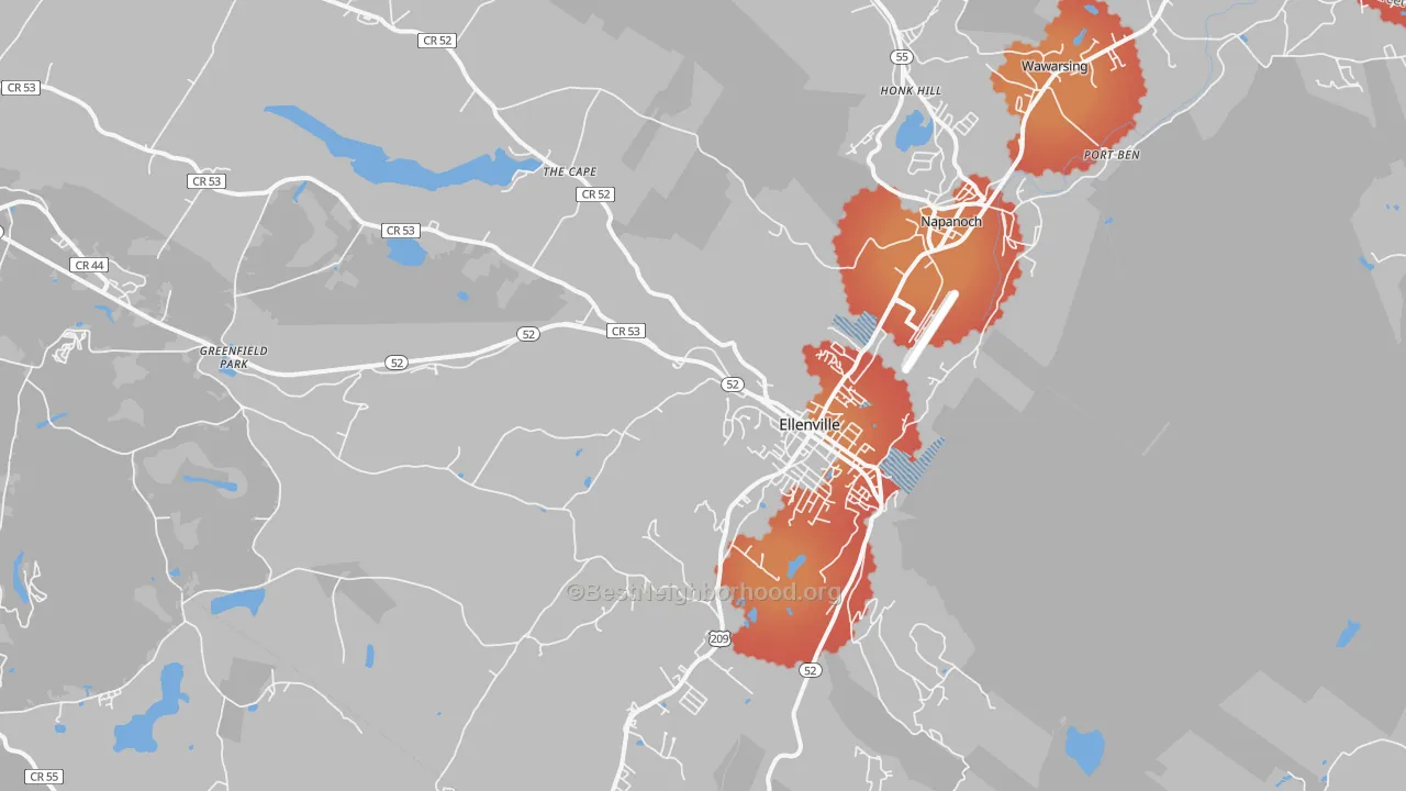 Transit Grade map of 12428, NY