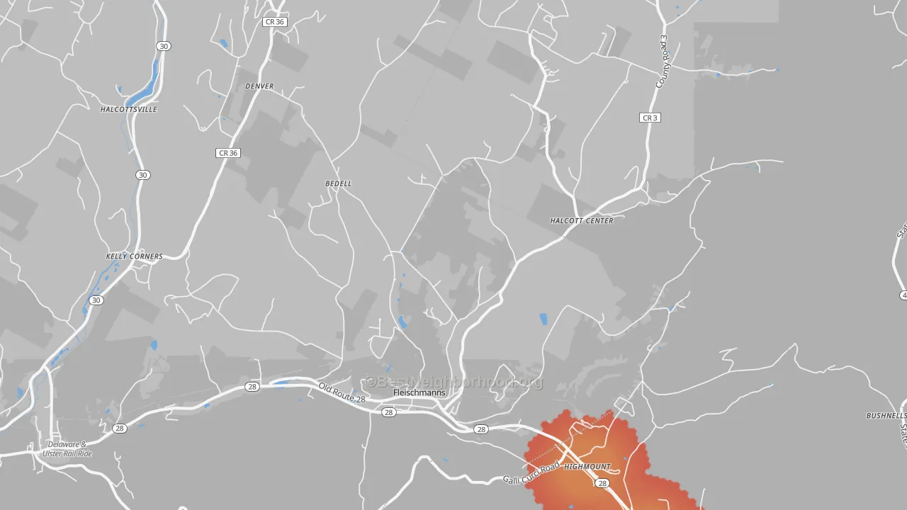 Transit Grade map of 12430, NY