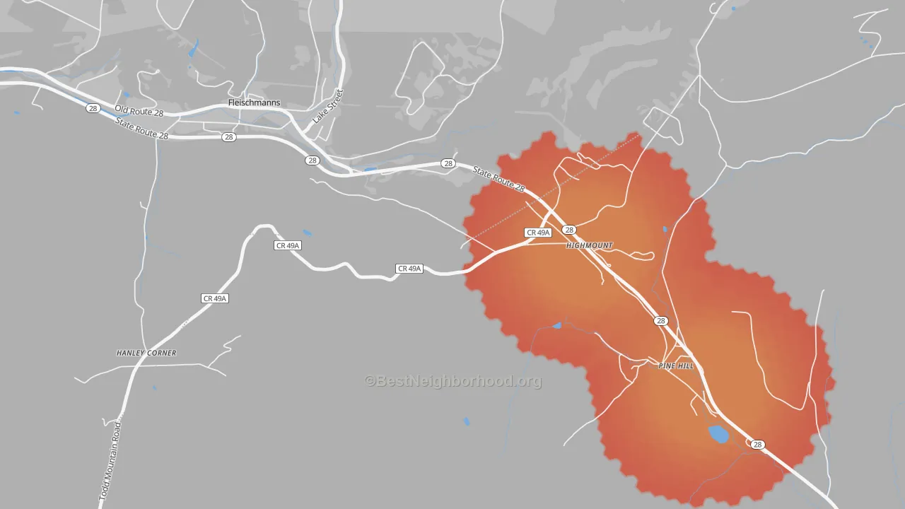 Transit Grade map of 12441, NY