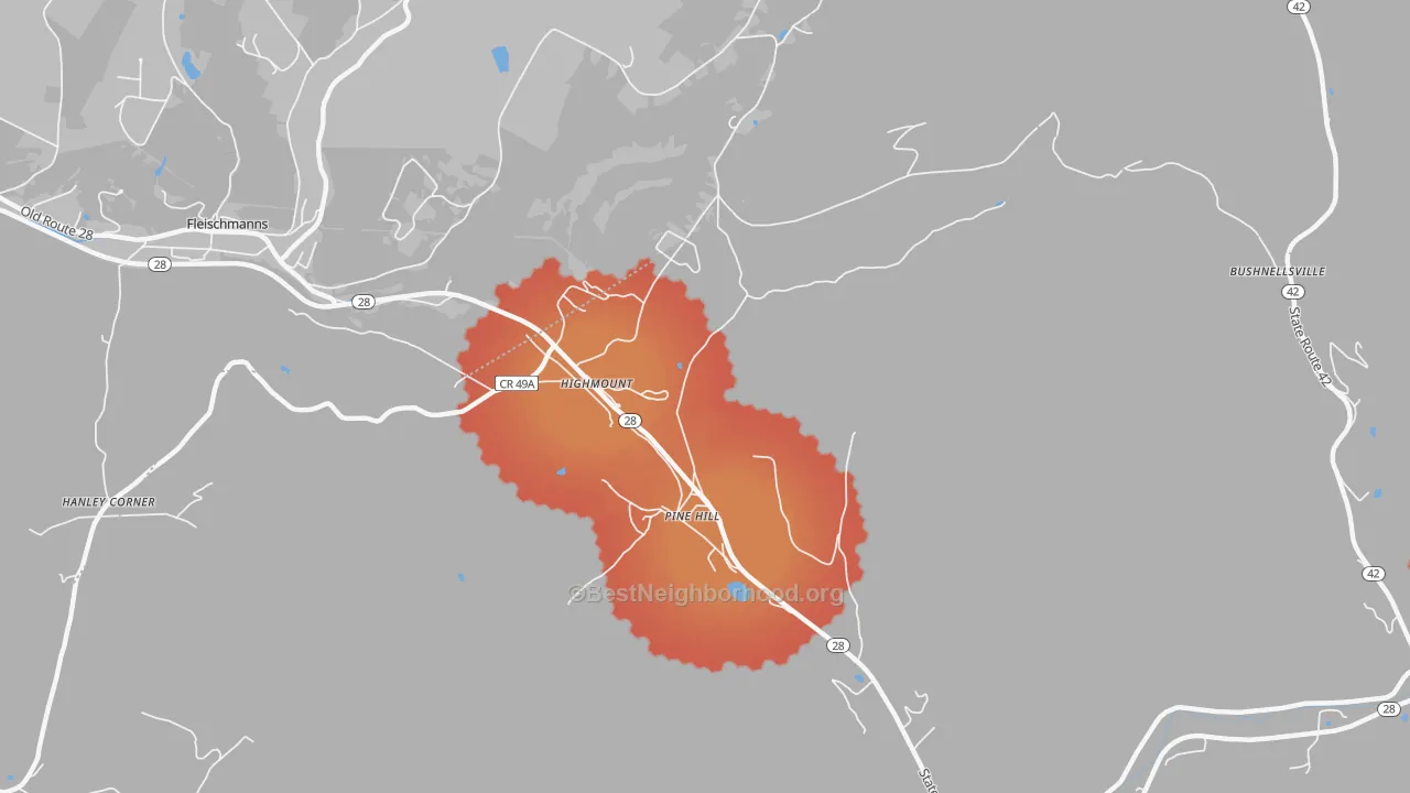 Transit Grade map of 12465, NY