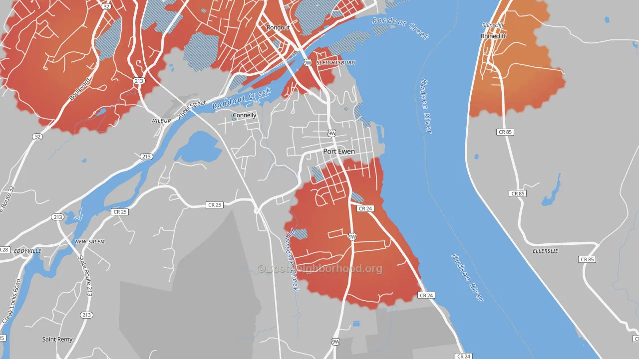 Transit Grade map of 12466, NY