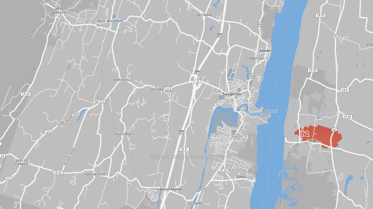 Transit Grade map of 12477, NY
