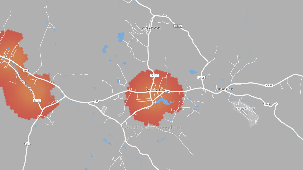 Transit Grade map of 12485, NY