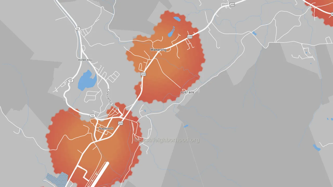 Transit Grade map of 12489, NY