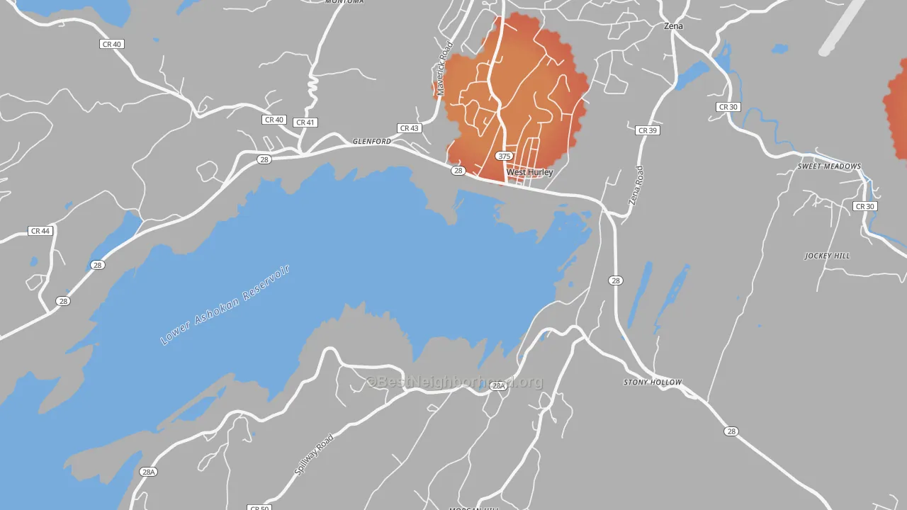Transit Grade map of 12491, NY