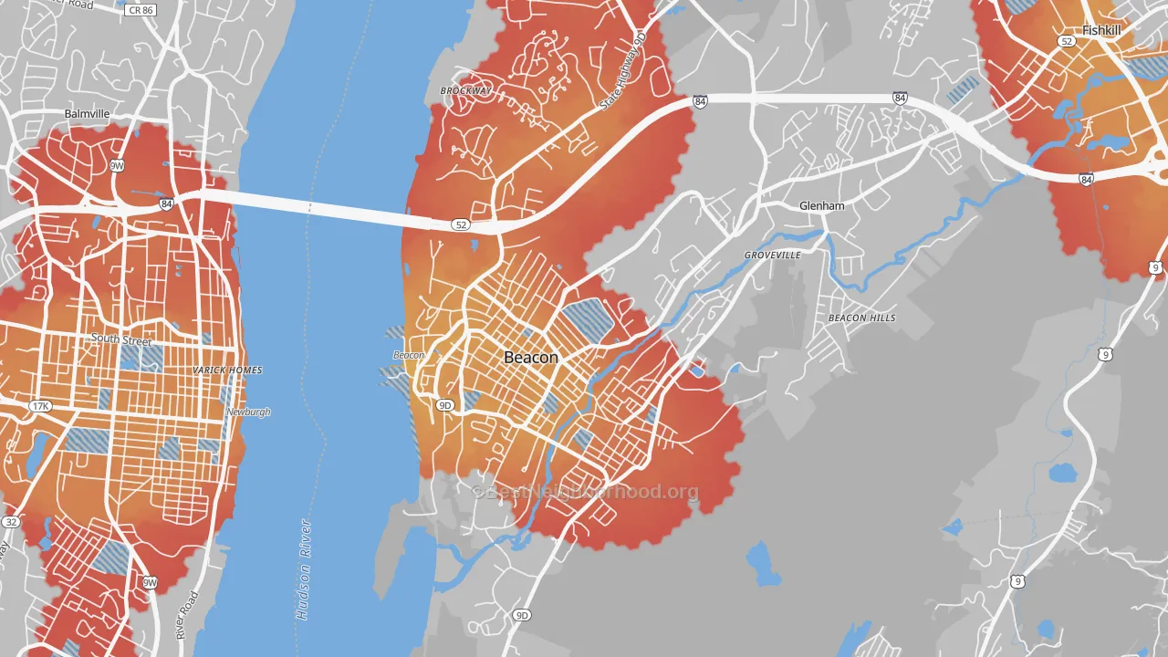 Transit Grade map of 12508, NY