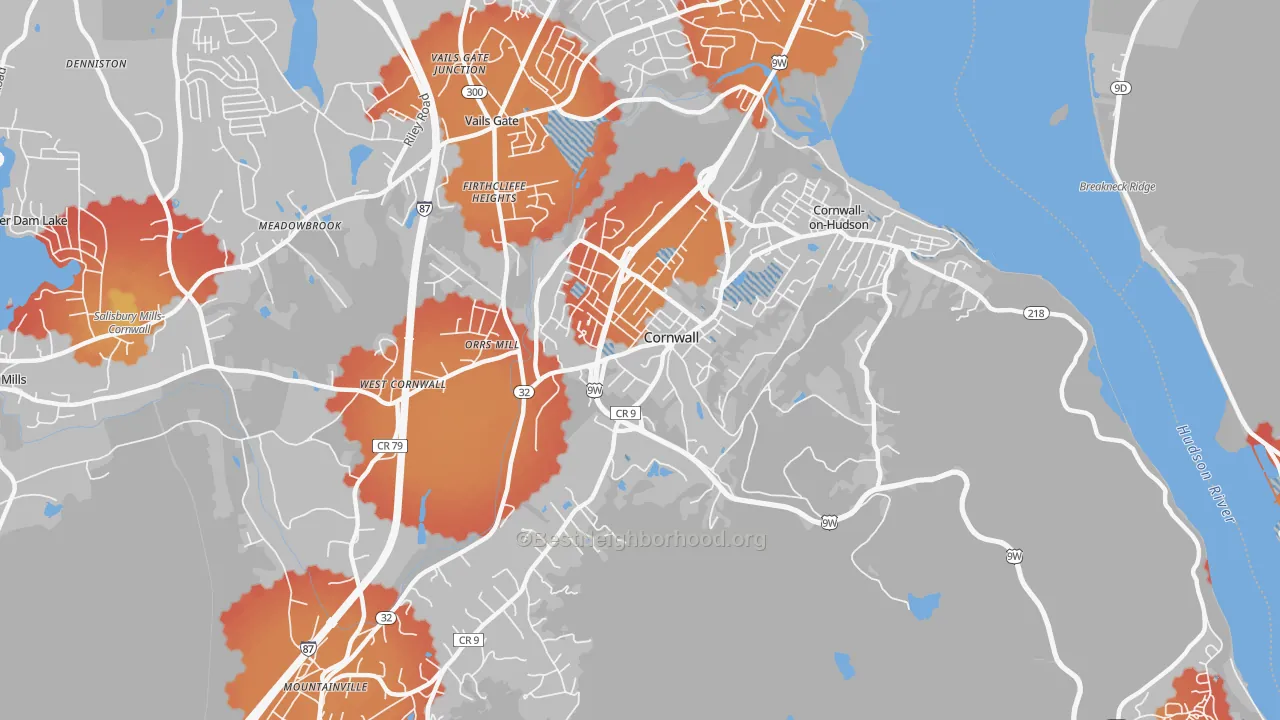 Transit Grade map of 12518, NY