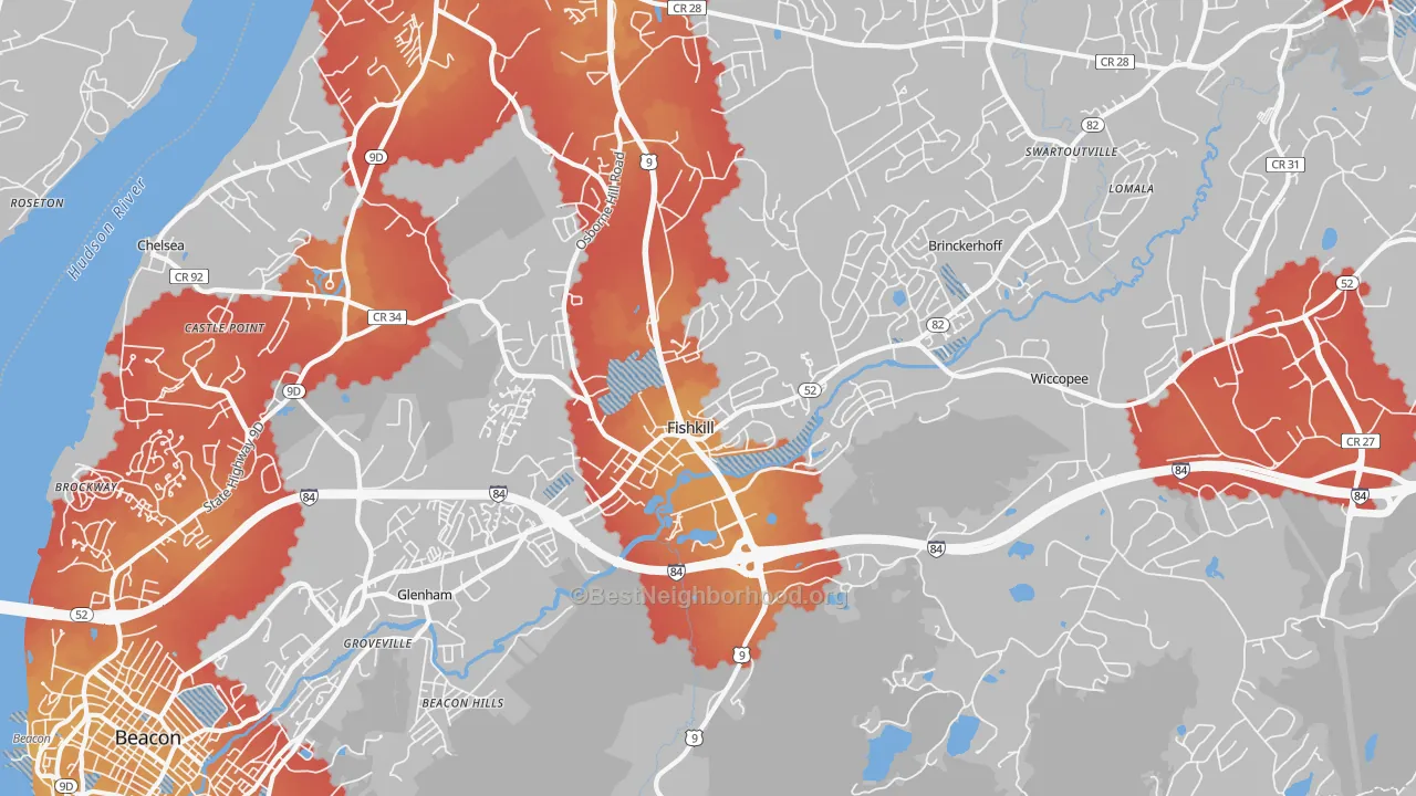 Transit Grade map of 12524, NY