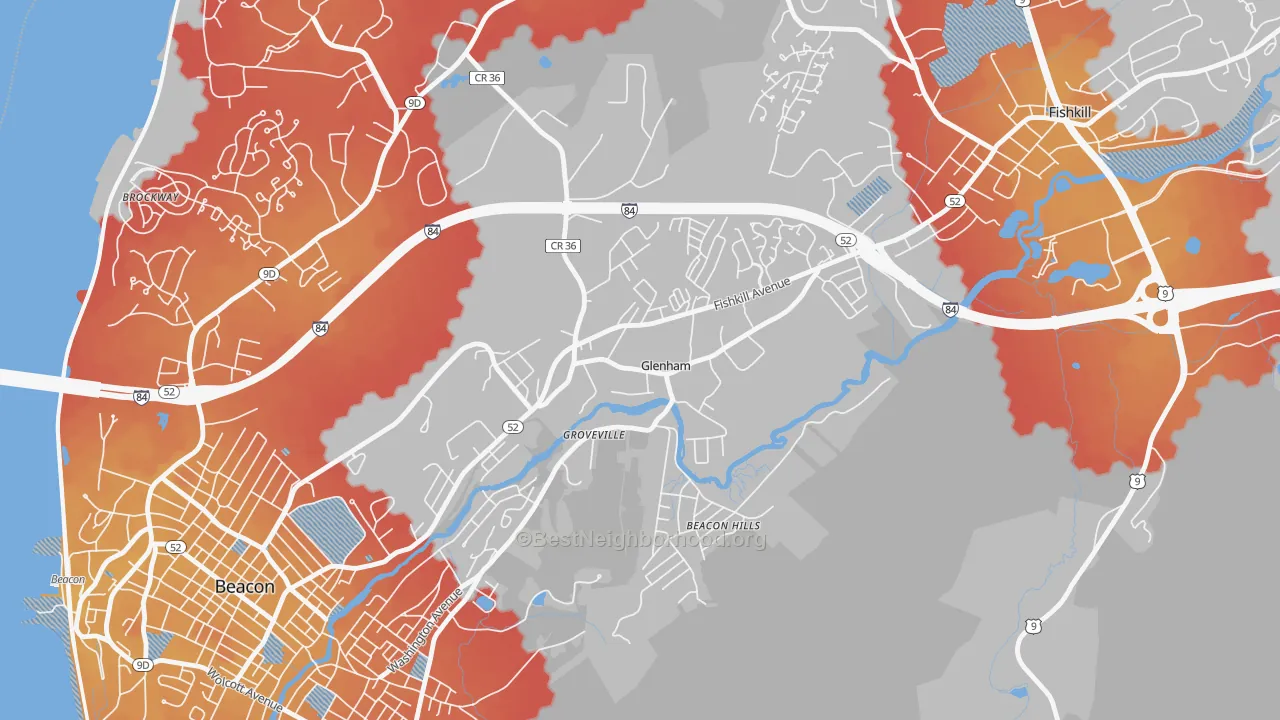 Transit Grade map of 12527, NY