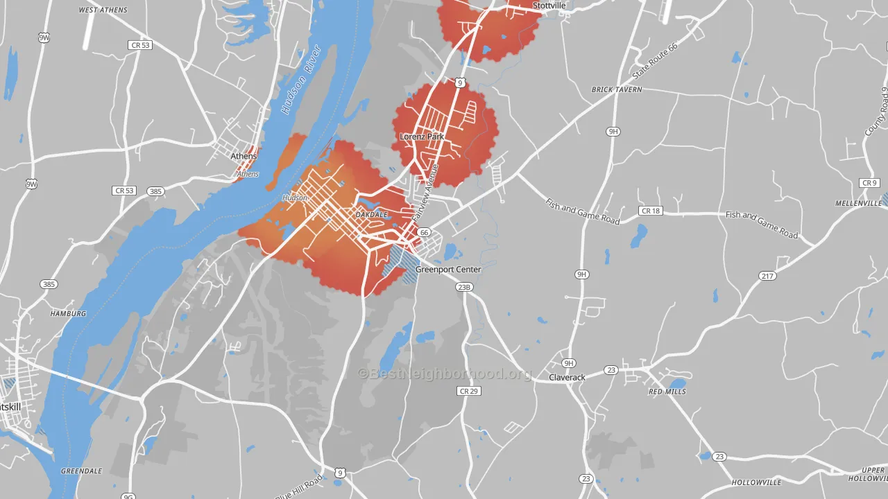 Transit Grade map of 12534, NY