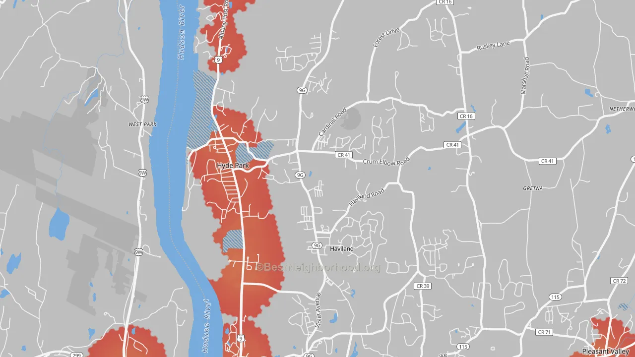 Transit Grade map of 12538, NY