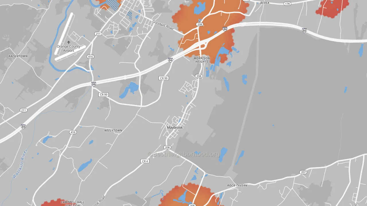 Transit Grade map of 12543, NY