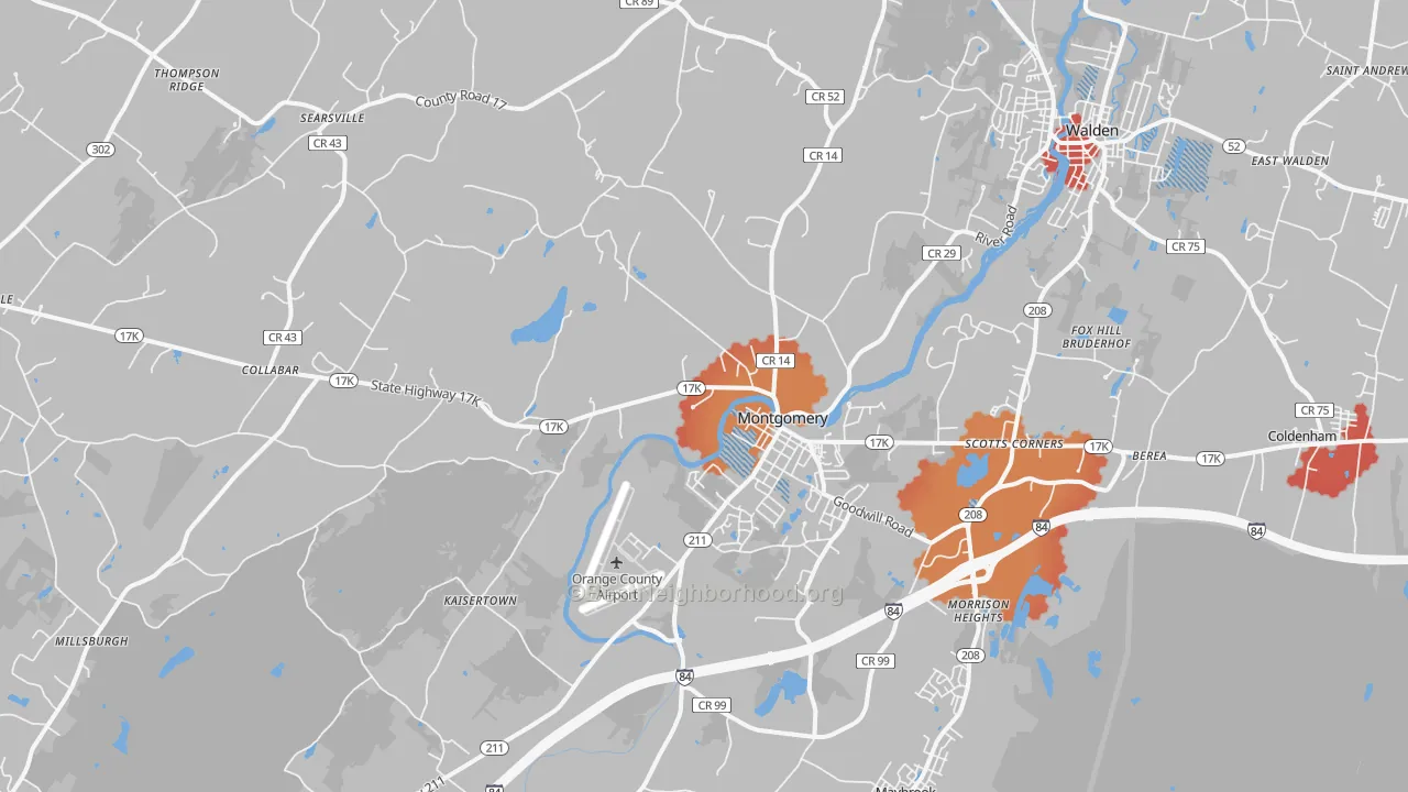 Transit Grade map of 12549, NY