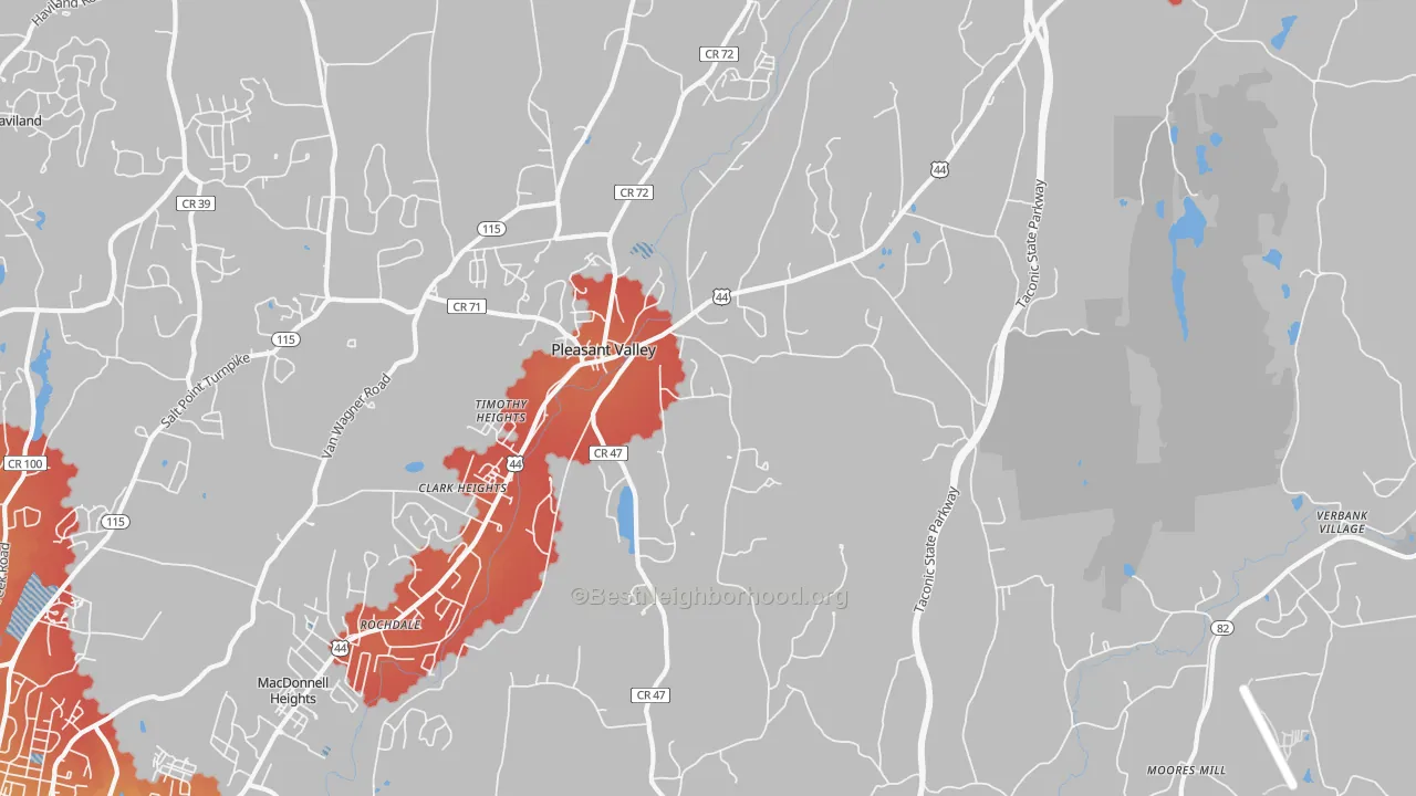 Transit Grade map of 12569, NY