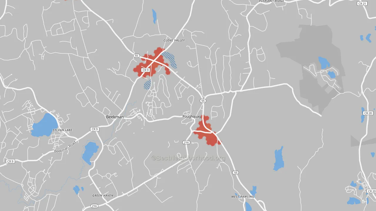Transit Grade map of 12570, NY