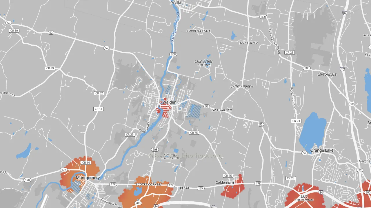 Transit Grade map of 12586, NY
