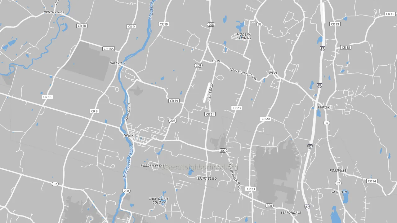 Transit Grade map of 12589, NY