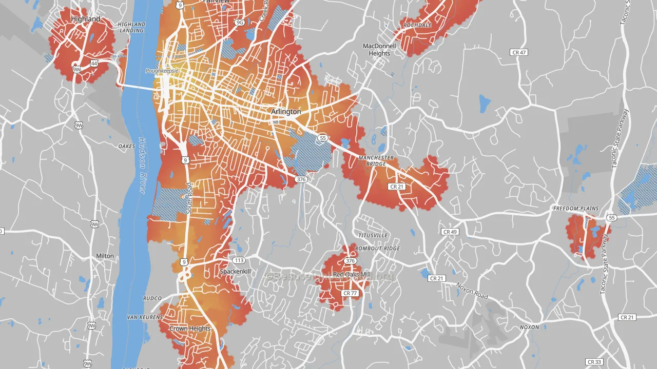Transit Grade map of 12603, NY