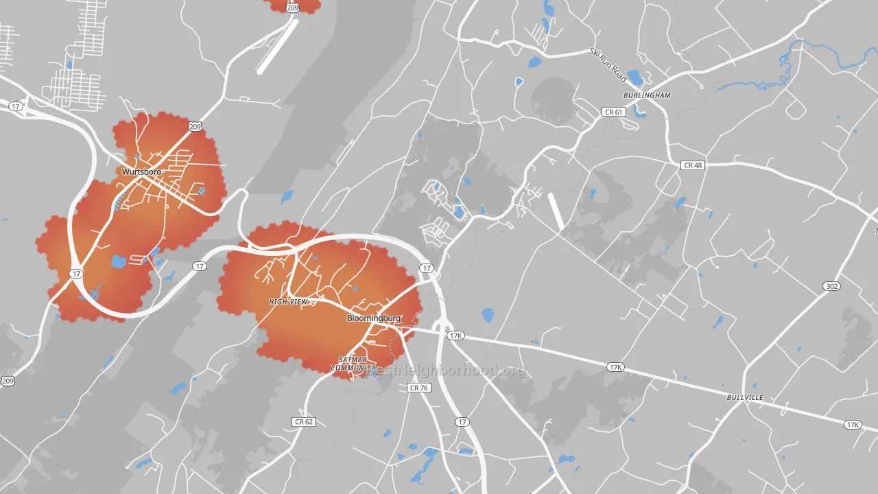 Transit Grade map of 12721, NY