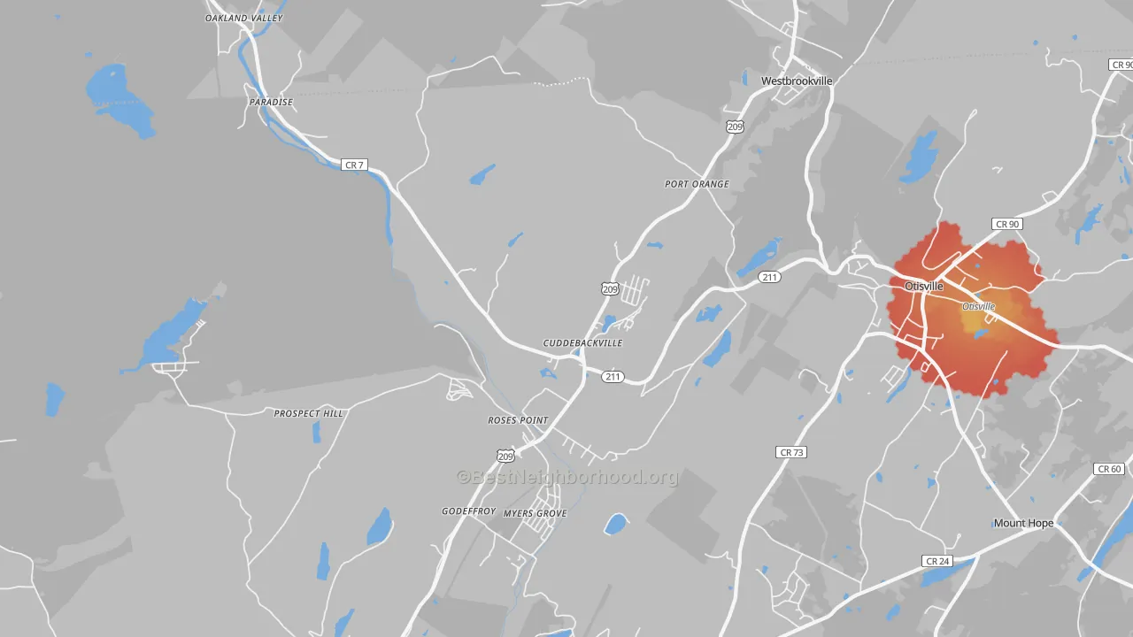 Transit Grade map of 12729, NY