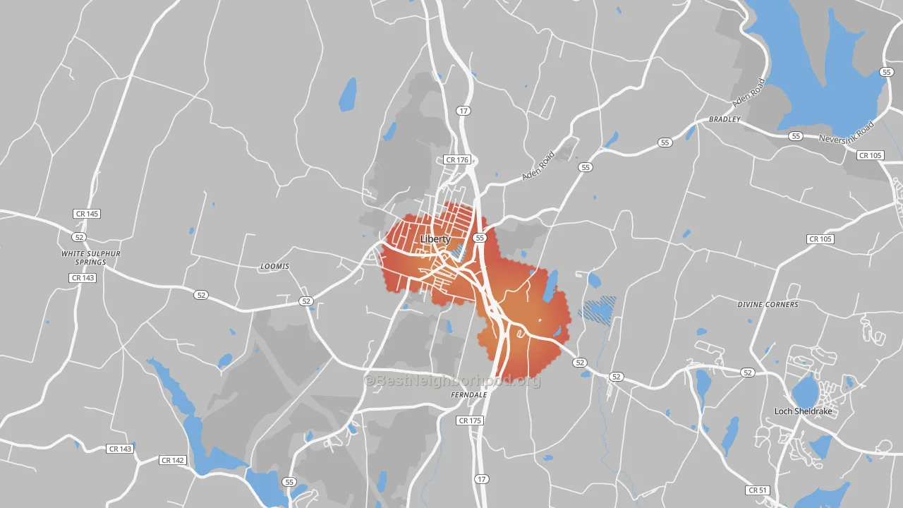 Transit Grade map of 12754, NY