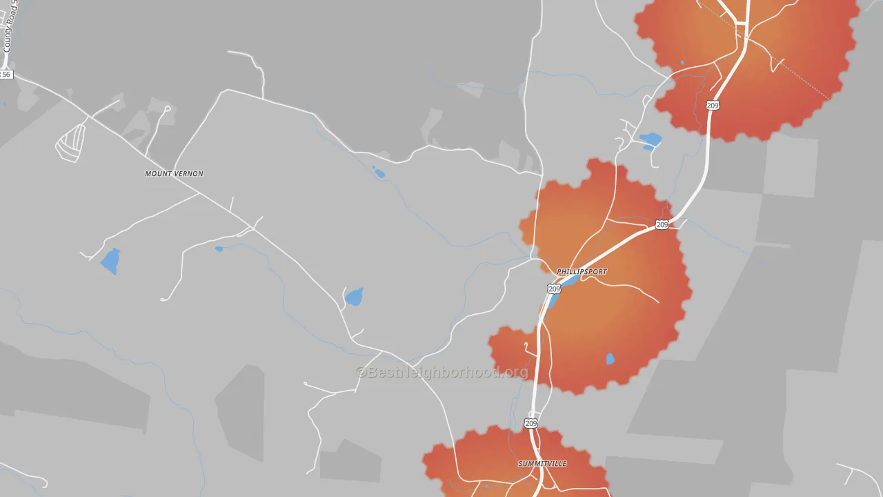 Transit Grade map of 12769, NY