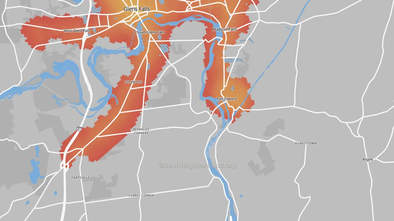 Transit Grade map of 12828, NY