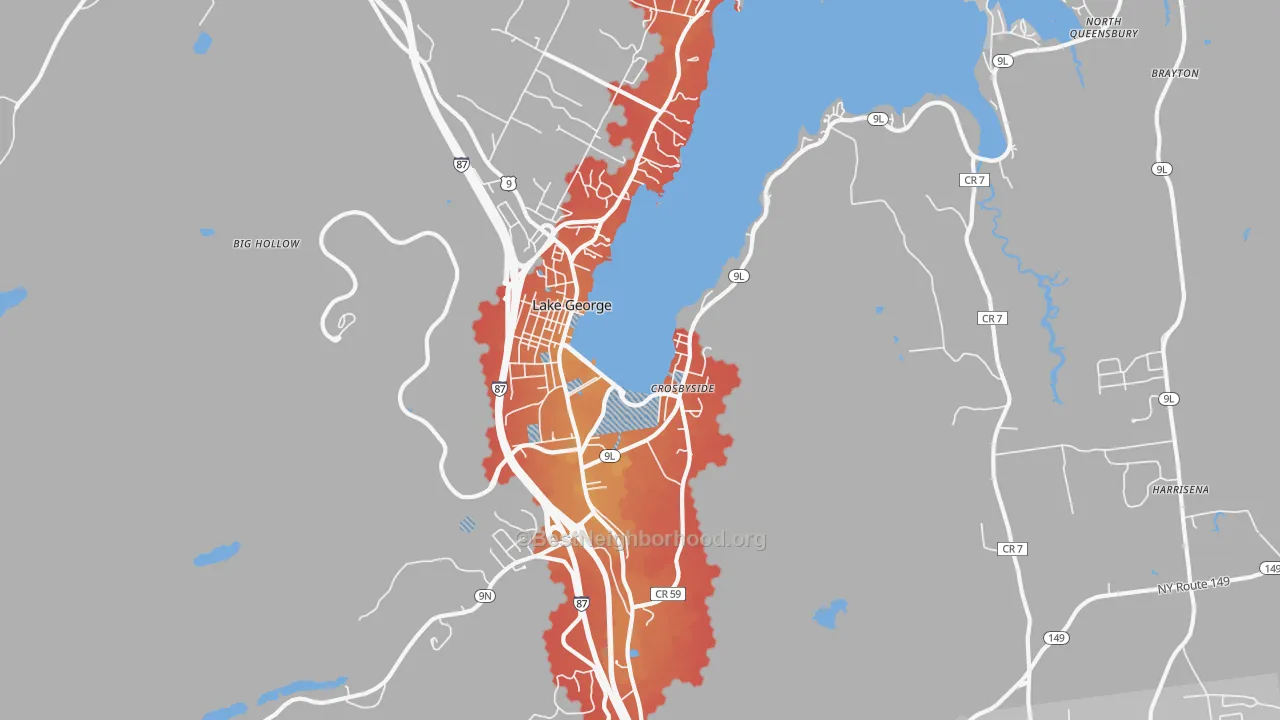 Transit Grade map of 12845, NY