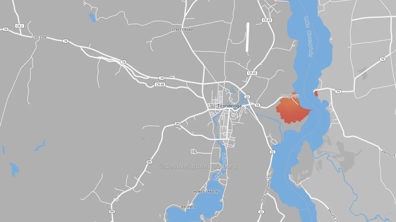 Transit Grade map of 12883, NY