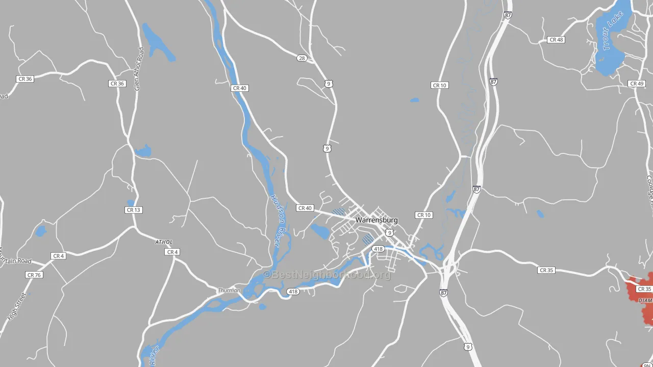 Transit Grade map of 12885, NY