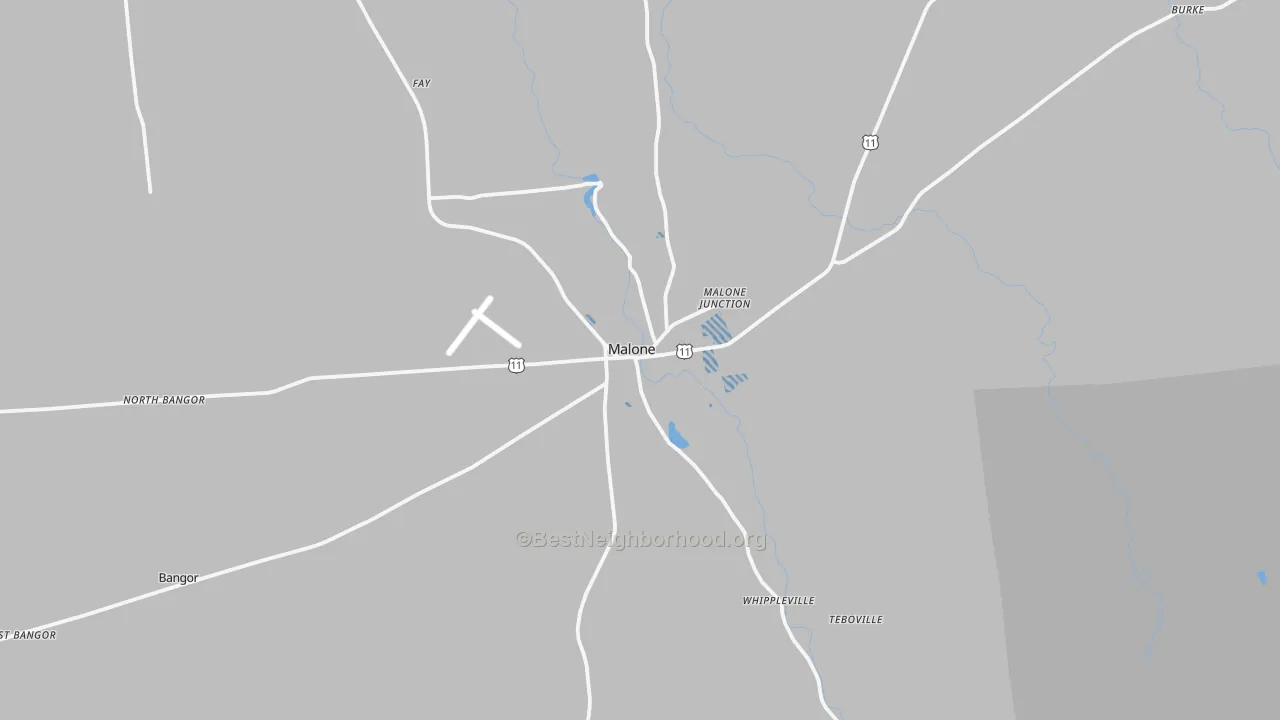 Transit Grade map of 12953, NY