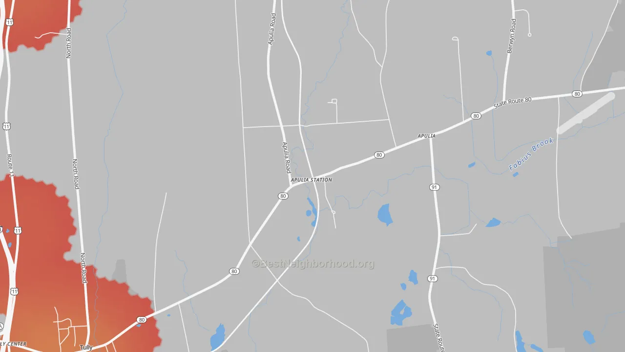 Transit Grade map of 13020, NY