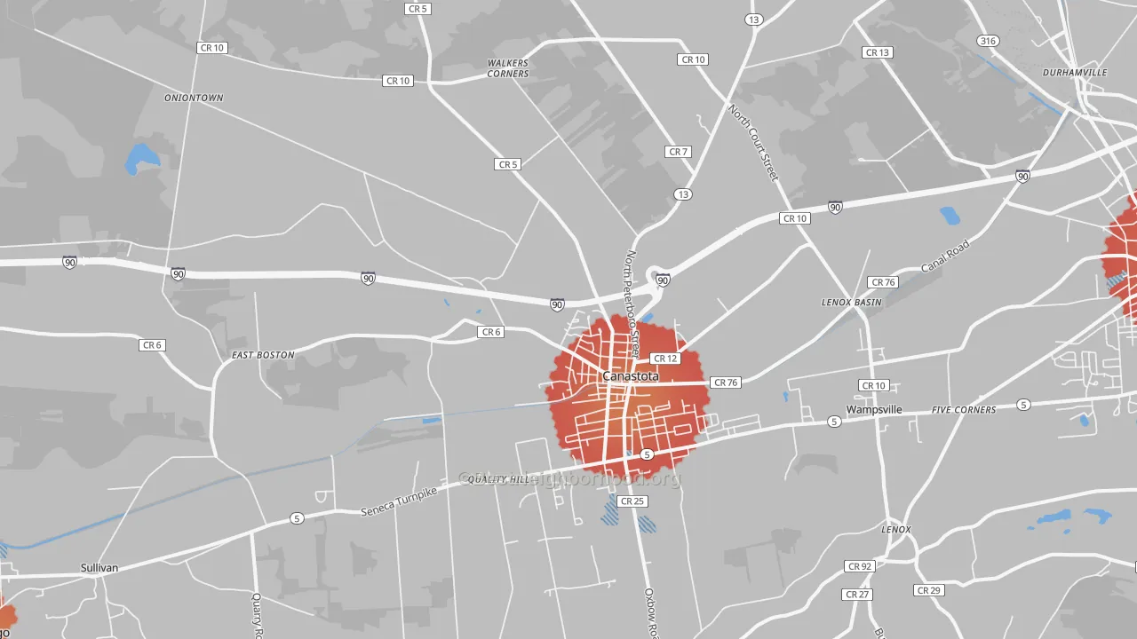 Transit Grade map of 13032, NY