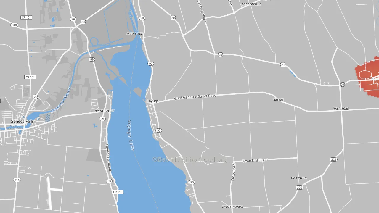 Transit Grade map of 13034, NY