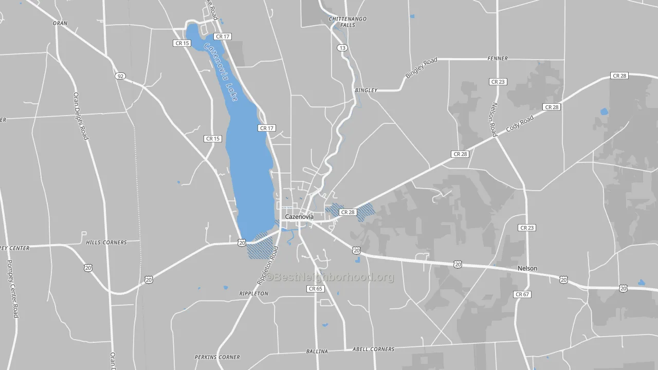 Transit Grade map of 13035, NY