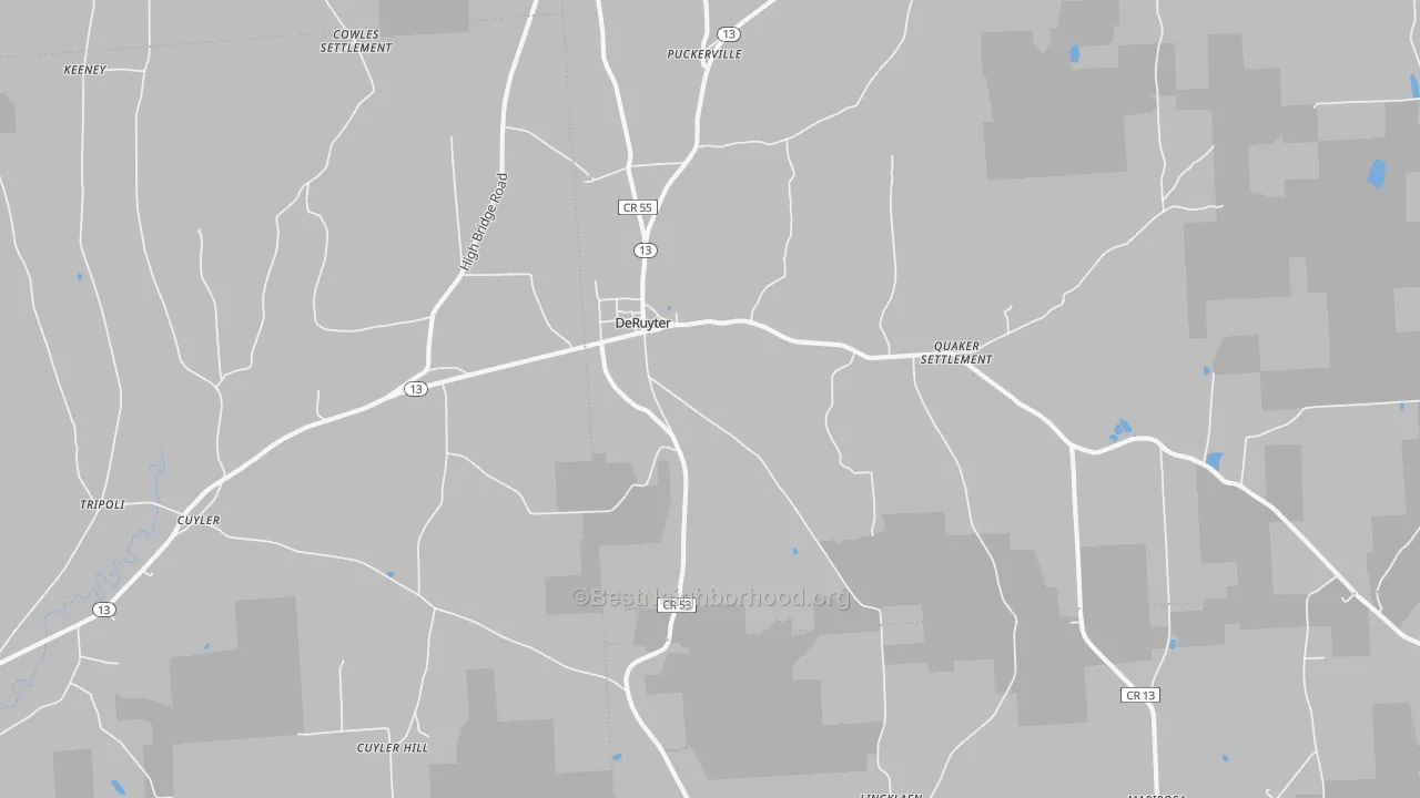 Transit Grade map of 13052, NY
